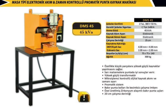 dms 45 masa tipi punta kaynak makinesi
